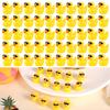 100pcs Mini Resin Ducks, Cute Mini Resin Ducks with Sunglasses Tiny Yellow Duck Miniature Ducks for Miniature Garden Landscape Dollhouse Potted Plant Decoration view 1