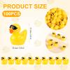 100pcs Mini Resin Ducks, Cute Mini Resin Ducks with Sunglasses Tiny Yellow Duck Miniature Ducks for Miniature Garden Landscape Dollhouse Potted Plant Decoration view 2