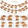 2pcs Highland Cow Party Banner - Brown Cow Print Decorations for Baby Shower, Western Theme Birthday, Farm Animal Party Supplies view 3