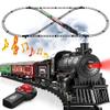 Hot Bee Train Set, Remote Control Train Toys with Luxury Track & Glowing Passenger Carriages, Metal Christmas Tree Train with Smoke, Light and Sound, Toy Train Set for 3 4 5 6 7+ Years Old Boys Gifts view 1