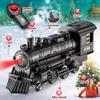 Hot Bee Train Set, Remote Control Train Toys with Luxury Track & Glowing Passenger Carriages, Metal Christmas Tree Train with Smoke, Light and Sound, Toy Train Set for 3 4 5 6 7+ Years Old Boys Gifts view 3