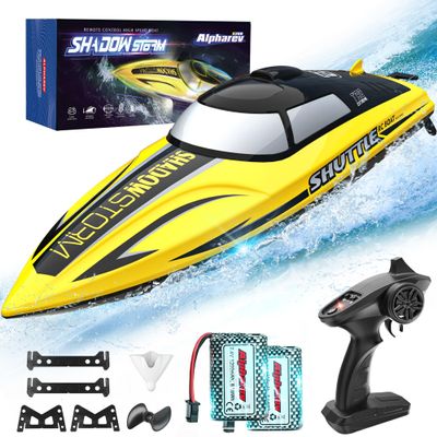 ALPHAREV RC Boat - R208 20+ MPH Fast Remote Control Boat for Pool & Lake, 2.4GHz RC Boats for Adults & Kids, Summer Water Toys Birthday Gifts for Boys