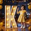 Marquee Letters 3 Feet Tall Large Light Up Letters K Happy Birthday Decorations Marry Me Engagement Party Decor Yellow Light Birthday Decorations Balloon Arch Kit Foam Sign K view 1