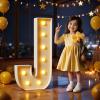 Marquee Letters 3 Feet Tall Large Light Up Letters J Happy Birthday Decorations Marry Me Engagement Party Decor Yellow Light Birthday Decorations Balloon Arch Kit Foam Sign J view 1