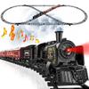 Hot Bee Train Set, Train Toys with Luxury Tracks & Glowing Passenger Cars, Metal Toy Train with Smoke, Sound and Light, Toddler Model Train Set for 3 4 5 6 7+ Years Old Boys Gifts Kids view 1