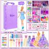91pcs 11.5 Inch Girl Doll with Clothes, Accessories and Closet - Princess Gowns, Fashion Dresses, Outfits, Swimsuits, Shoes, Hangers - Dress Up Toys for Girls, Kids, Toddlers (Doll Included) view 2