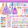 91pcs 11.5 Inch Girl Doll with Clothes, Accessories and Closet - Princess Gowns, Fashion Dresses, Outfits, Swimsuits, Shoes, Hangers - Dress Up Toys for Girls, Kids, Toddlers (Doll Included) view 3