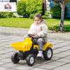 Aosom Ride On Excavator with Manual Control Bucket, No Power Ride on Tractor Pedal Car Pretend Play with Forward Backward, for Aged 3-6 Years Old, Yellow view 2