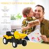 Aosom Ride On Excavator with Manual Control Bucket, No Power Ride on Tractor Pedal Car Pretend Play with Forward Backward, for Aged 3-6 Years Old, Yellow view 3