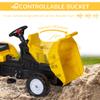 Aosom Ride On Excavator with Manual Control Bucket, No Power Ride on Tractor Pedal Car Pretend Play with Forward Backward, for Aged 3-6 Years Old, Yellow view 4