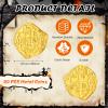 Hanaive 50 Pcs Metal Pirate Coins Spanish Doubloon Replicas Pirate Treasure Metal Tokens Fake Play Coins for Kids Board Games Pirate Party Cosplay (Gold) view 2
