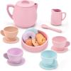 Lorfancy 20 Pcs Silicone Tea Party Set for Little Girls Kids Toddlers Tea Set with Tea Pot Cups Food Pretend Play Kitchen Accessories Christmas Birthday Gift for Girls Age 2 3 4 5 6 Year Old Toys view 1