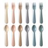 12 Pieces Toddler Utensils Set, Plastic Spoons and Forks Set for Kids, Children Safe Flatware, Plastic Reusable Cutlery, BPA Free, Dishwasher Safe view 1