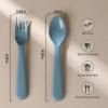 12 Pieces Toddler Utensils Set, Plastic Spoons and Forks Set for Kids, Children Safe Flatware, Plastic Reusable Cutlery, BPA Free, Dishwasher Safe view 2