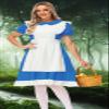 Alice Costume Womens Halloween Blue Maid Princess Dress Party Cosplay Elastic Waist Lolita Outfits 2XL view 2