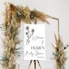 Baby Shower Welcome Sign Canvas Personalized - Flower Baby Shower Welcome Sign - Flower Baby Shower Sign - Daisy Baby Shower Welcome Sign - Daisy Baby Shower Decorations view 1