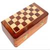 DnU Avenue Wooden Magnetic Chess Board Set for Adults & Kids, Board Game, 7" Folding Chess Board, Handcrafted Portable Travel Chess Game for Beginner with Pieces Storage Slots (Size 7 Inch) view 3