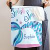 Custom Fantasy Watercolor Mermaids Storage Basket with Handles Personalized Name Waterproof Collapsible Laundry Baskets for Clothes view 2