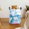 Custom Fantasy Watercolor Mermaids Storage Basket with Handles Personalized Name Waterproof Collapsible Laundry Baskets for Clothes view 3