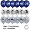 18Pcs Happy Birthday Balloons Decorations Navy Blue Silver 90th Birthday Balloons Decoration Happy 90th Birthday Confetti Latex Balloon Decorations for Men Women 90 Anniversary Birthday Party Dcor view 2