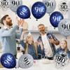 18Pcs Happy Birthday Balloons Decorations Navy Blue Silver 90th Birthday Balloons Decoration Happy 90th Birthday Confetti Latex Balloon Decorations for Men Women 90 Anniversary Birthday Party Dcor view 4