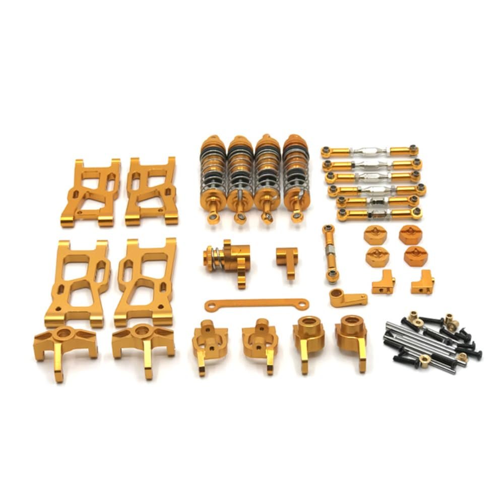29PCs for Wltoys 144001 144002 124017 124019 144010 RC Car Upgrade and Modification Parts, Replacement Upgrade Accessories (Gold)