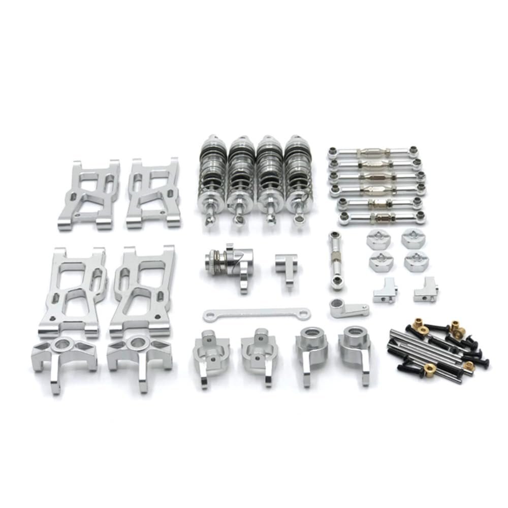 29PCs for Wltoys 144001 144002 124017 124019 144010 RC Car Upgrade and Modification Parts, Replacement Upgrade Accessories (Silver)