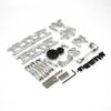 12 Sets for Wltoys 144001 144002 124016 124017 124018 124019 RC Remote Control Car Vulnerable Parts, Replacement Upgrade Accessories, Swing Arm Steering Seat Rear Wheel Seat Motor Gear (Silver) view 1
