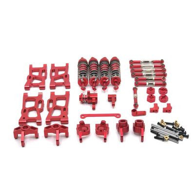 29PCs for Wltoys 144001 144002 124017 124019 144010 RC Car Upgrade and Modification Parts, Replacement Upgrade Accessories (Red)