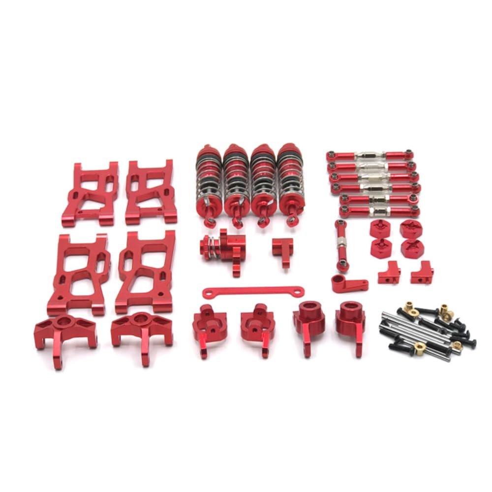 29PCs for Wltoys 144001 144002 124017 124019 144010 RC Car Upgrade and Modification Parts, Replacement Upgrade Accessories (Red)