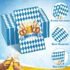 100Pcs Oktoberfest Paper Napkins Decorations, Oktoberfest Blue and White Bavarian Flag Check Luncheon Decorative Paper Napkins, Disposable Napkins for Beer Theme Oktoberfest Decorations Party Supplies view 3