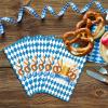100Pcs Oktoberfest Paper Napkins Decorations, Oktoberfest Blue and White Bavarian Flag Check Luncheon Decorative Paper Napkins, Disposable Napkins for Beer Theme Oktoberfest Decorations Party Supplies view 4