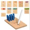 Bimi Boo Counting Peg Boards and Number Tracing for Kids - Wooden Montessori Arithmetic Math Toy Set for Toddlers and Preschoolers - Math Manipulatives for Kindergarten (55 Pegs, 10 Boards, 1 Pencil) view 1