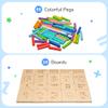 Bimi Boo Counting Peg Boards and Number Tracing for Kids - Wooden Montessori Arithmetic Math Toy Set for Toddlers and Preschoolers - Math Manipulatives for Kindergarten (55 Pegs, 10 Boards, 1 Pencil) view 2
