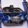 Aluminum 7075-T6 Chassis Plate with Servo Mount + Battery Compartment + Motor Base for Traxxas 1/8 4WD Sledge Monster Truck 95076-4 Upgrades (Use with Arrma AR320422 Receiver Box) - Blue view 2