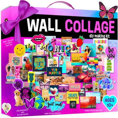 Wall Collage Kit for Teen & Tween Girls - Teenage Girl Room Decor 10 11 12 13 14 15 16 Year Old Girl Gifts 1000+ Piece DIY Crafts Kit 10-16 Years - Birthday Gifts for Teen Girls Trendy Stuff Ideas