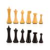 4" Reproduced Minimalist Hermann Ohme Design Chess Pieces only - Weighted (Ebonized Boxwood & Boxwood) view 1