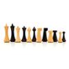 4" Reproduced Minimalist Hermann Ohme Design Chess Pieces only - Weighted (Ebonized Boxwood & Boxwood) view 3