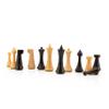 4" Reproduced Minimalist Hermann Ohme Design Chess Pieces only - Weighted (Ebonized Boxwood & Boxwood) view 4
