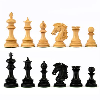 4.5 Premium Wellington Staunton Series Chess Pieces only in Bud Rosewood - Triple Weighted (Ebony & Boxwood)