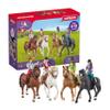 Schleich Horse Club - Complete 40PC Horse Club Rider Playset - Hannah, Sofia, Lisa and Sarah Poseable Rider Figures with Horses and Riding Accessories - Equestrian Toy Set for Kids Ages 5+ | 72221 view 1
