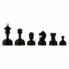 3.5 Vintage 1930 German Knubell Reproduction Chess Pieces Only - Weighted (Ebonized Boxwood & Boxwood) view 2
