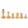 3.5 Vintage 1930 German Knubell Reproduction Chess Pieces Only - Weighted (Ebonized Boxwood & Boxwood) view 3