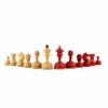 3.5 Vintage 1930 German Knubell Reproduction Chess Pieces Only - Weighted (Stained Crimson & Boxwood) view 2