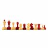 3.5 Vintage 1930 German Knubell Reproduction Chess Pieces Only - Weighted (Stained Crimson & Boxwood) view 3