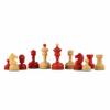 3.5 Vintage 1930 German Knubell Reproduction Chess Pieces Only - Weighted (Stained Crimson & Boxwood) view 4