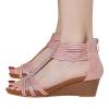 ZBYY Women's Slide Wedge Sandal Open Toe High Heel Zipper Back Platform Summer Walking Slingback Casual Roman Shoes view 1
