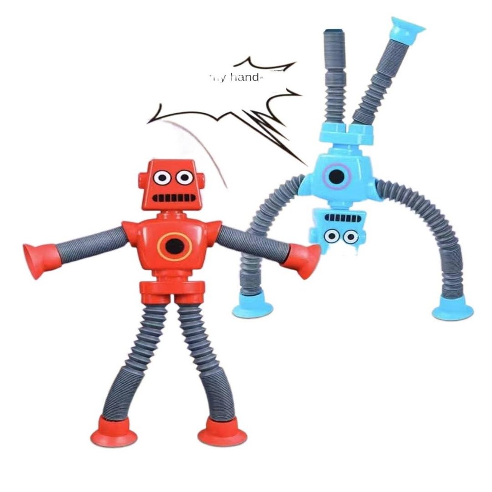 BEPHON DIY Deformable Robot Fingertip Toys, Decompression Spinner, Telescopic Tube Suction Cups, Decompression Fun Toys for Children and Adults