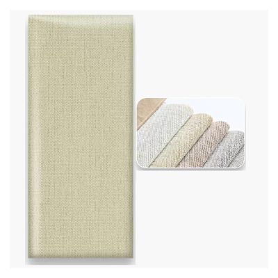 PHLEPS Self-Adhesive 3D Anti-Collision Wall Sticker, Soft Wall Cushion Pads for Children's Room, Nursery, Cotton Linen Bedside Protective Wall Mat (Color : Beige, Size : 35x45cm)