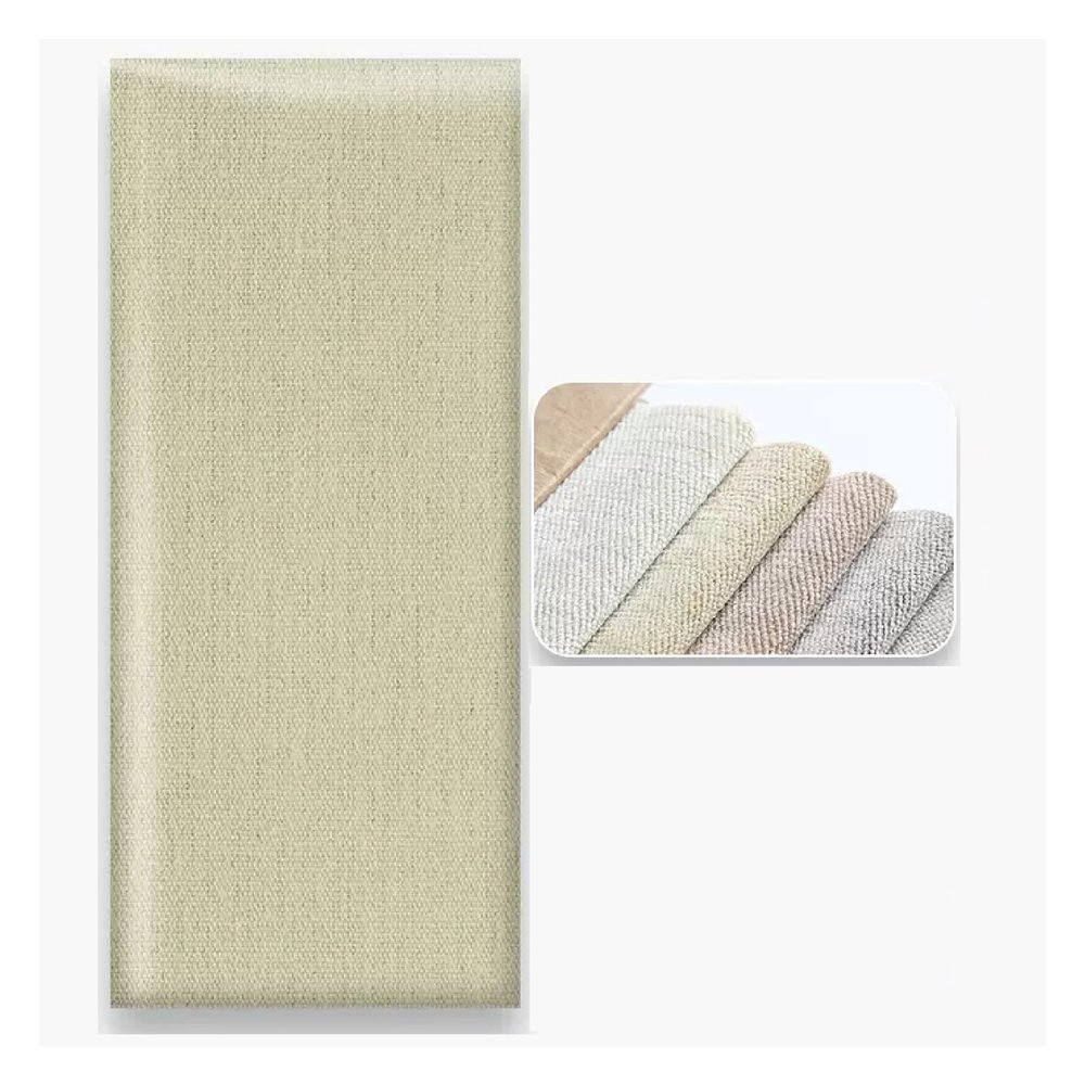 PHLEPS Self-Adhesive 3D Anti-Collision Wall Sticker, Soft Wall Cushion Pads for Children's Room, Nursery, Cotton Linen Bedside Protective Wall Mat (Color : Beige, Size : 35x45cm)